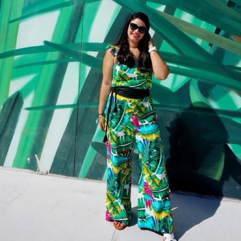 Floral sleeveless jumpsuit